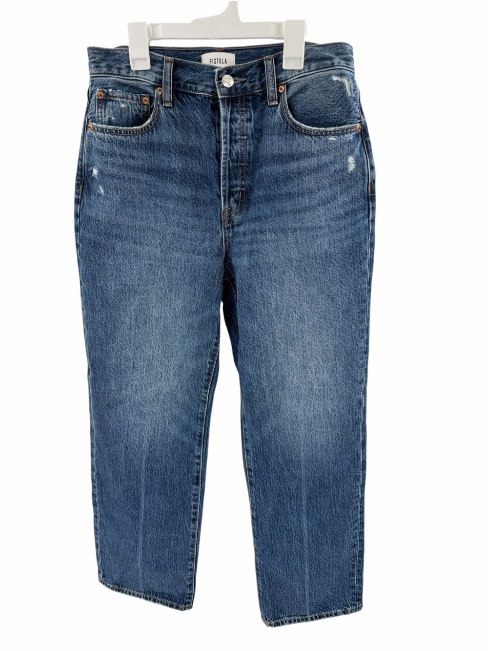 Pistola Cassie Super High Rise Jeans Medium Wash 100% Cotton Size 28 Petite